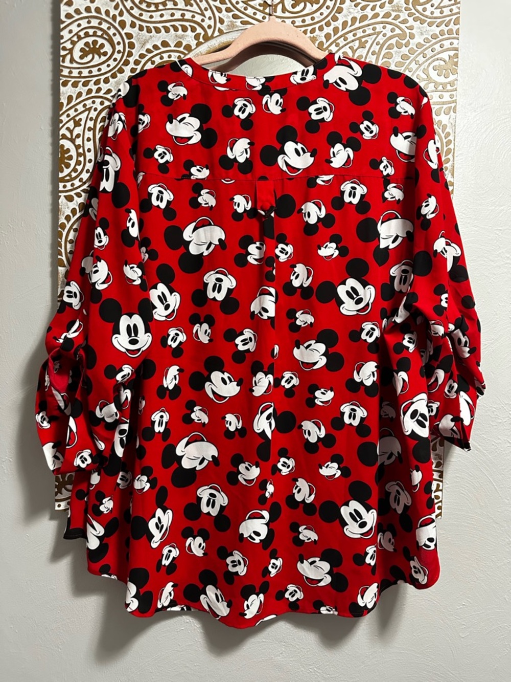 Torrid Disney Women's Red Mickey Mouse Print Blouse - Picture 2 of 3